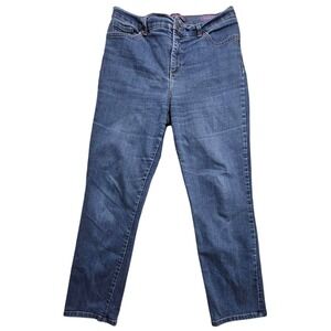 Gloria Vanderbilt Amanda High Rise Tapered Leg Jeans Blue Dark Wash Womens 10P